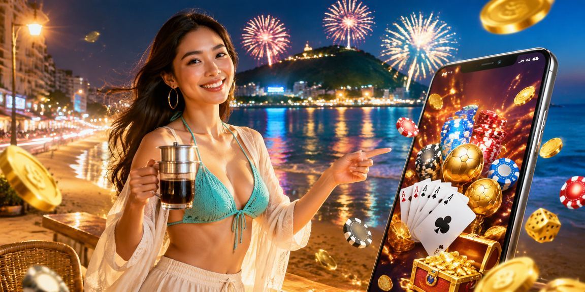 Nhóm bạn trẻ Vũng Tàu chơi bài và thưởng thức cà phê buổi tối